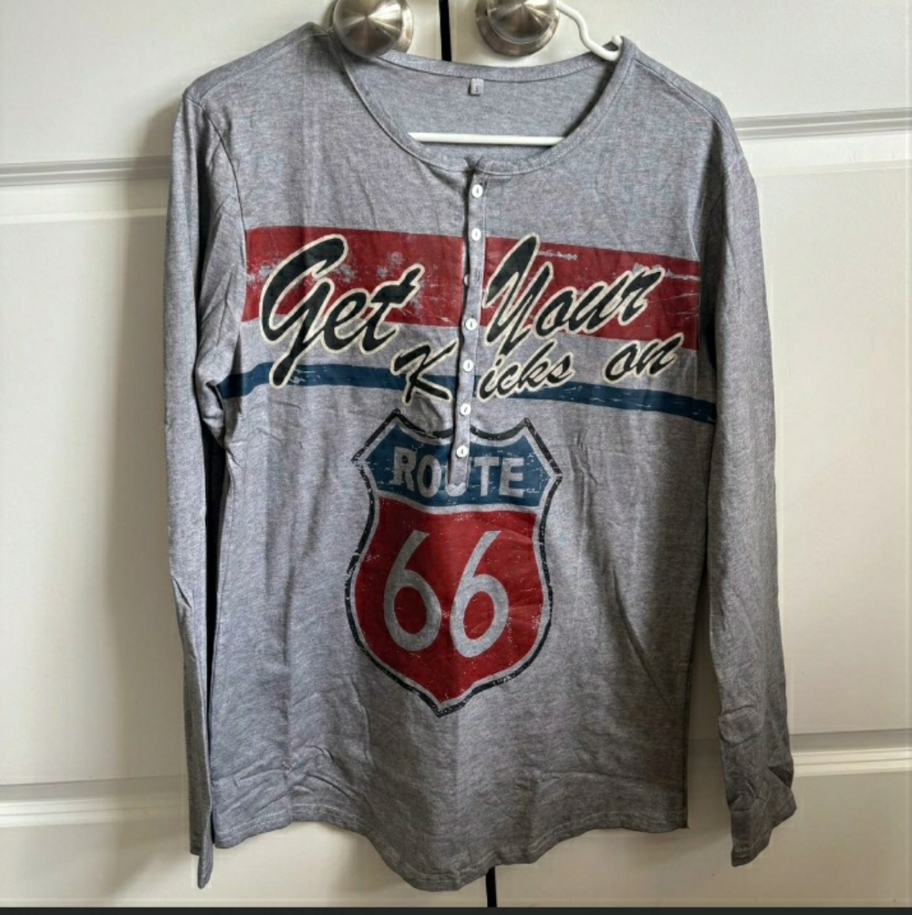 Women's Jrs Vintage RT 66 Longsleeve Henley Sz S